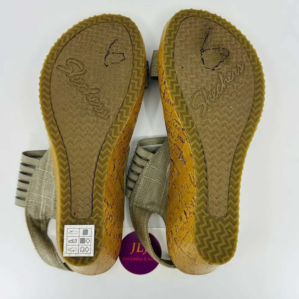 Skechers Women's Beverlee - Smitten Kitten Luxe Foam Wedge Sandals 38527 Size 9